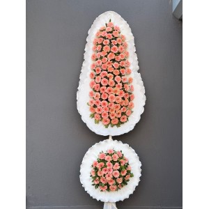 PEMBE GERBERALAR ÇİFT KATLI ÇELENK